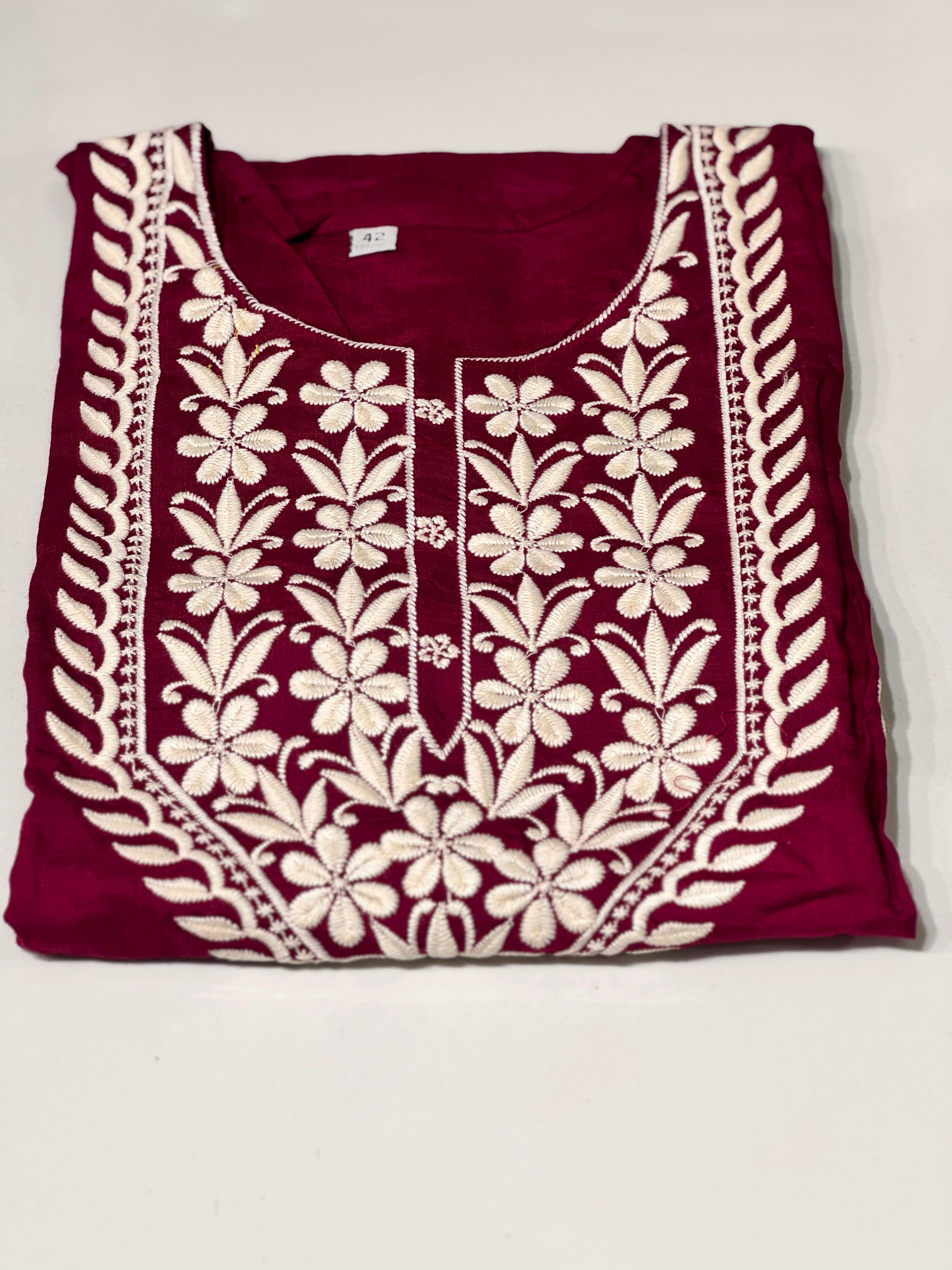 Chikankari Cotton Kurthi