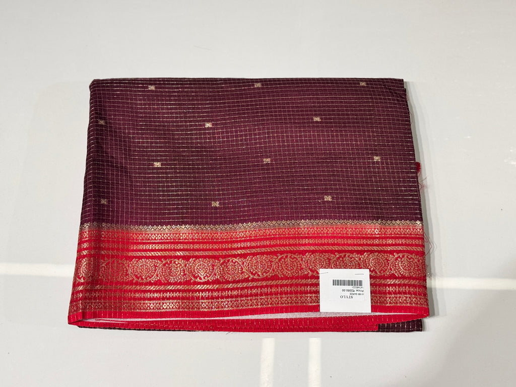 Banarasi Dola Silk Saree with contrast Pallu with blouse