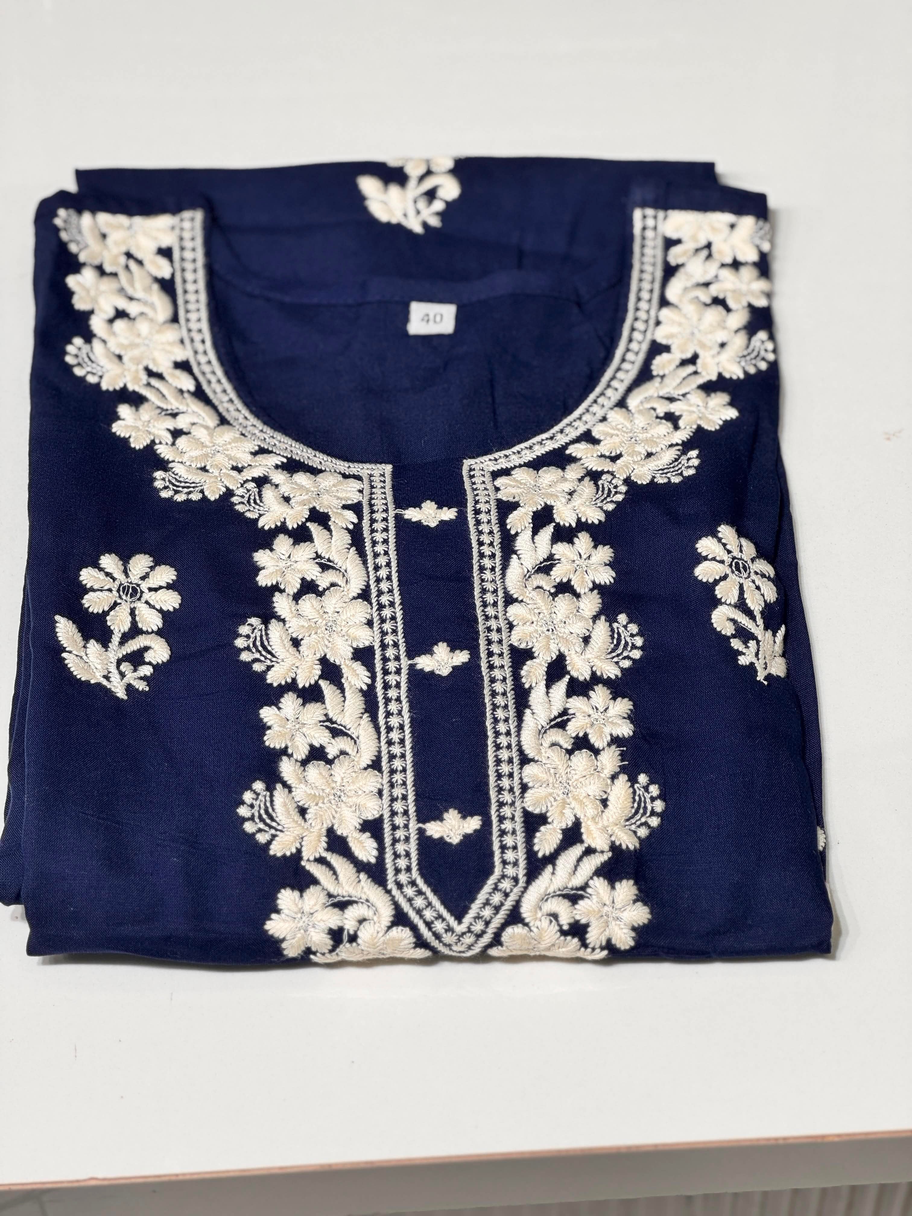 Chikankari Cotton Kurthi