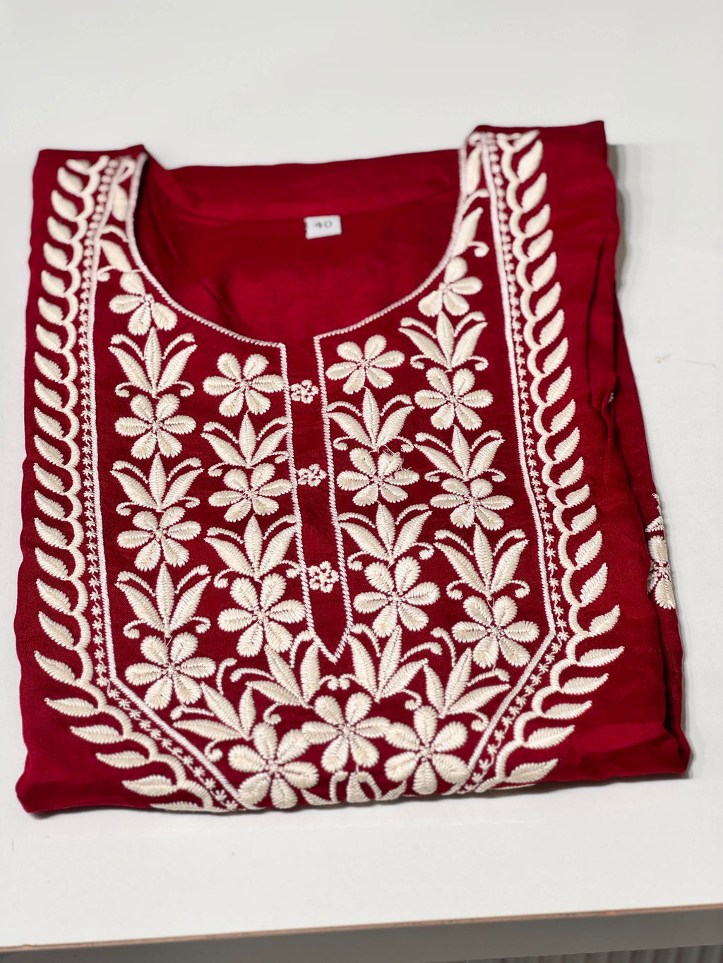 Chikankari Cotton Kurthi