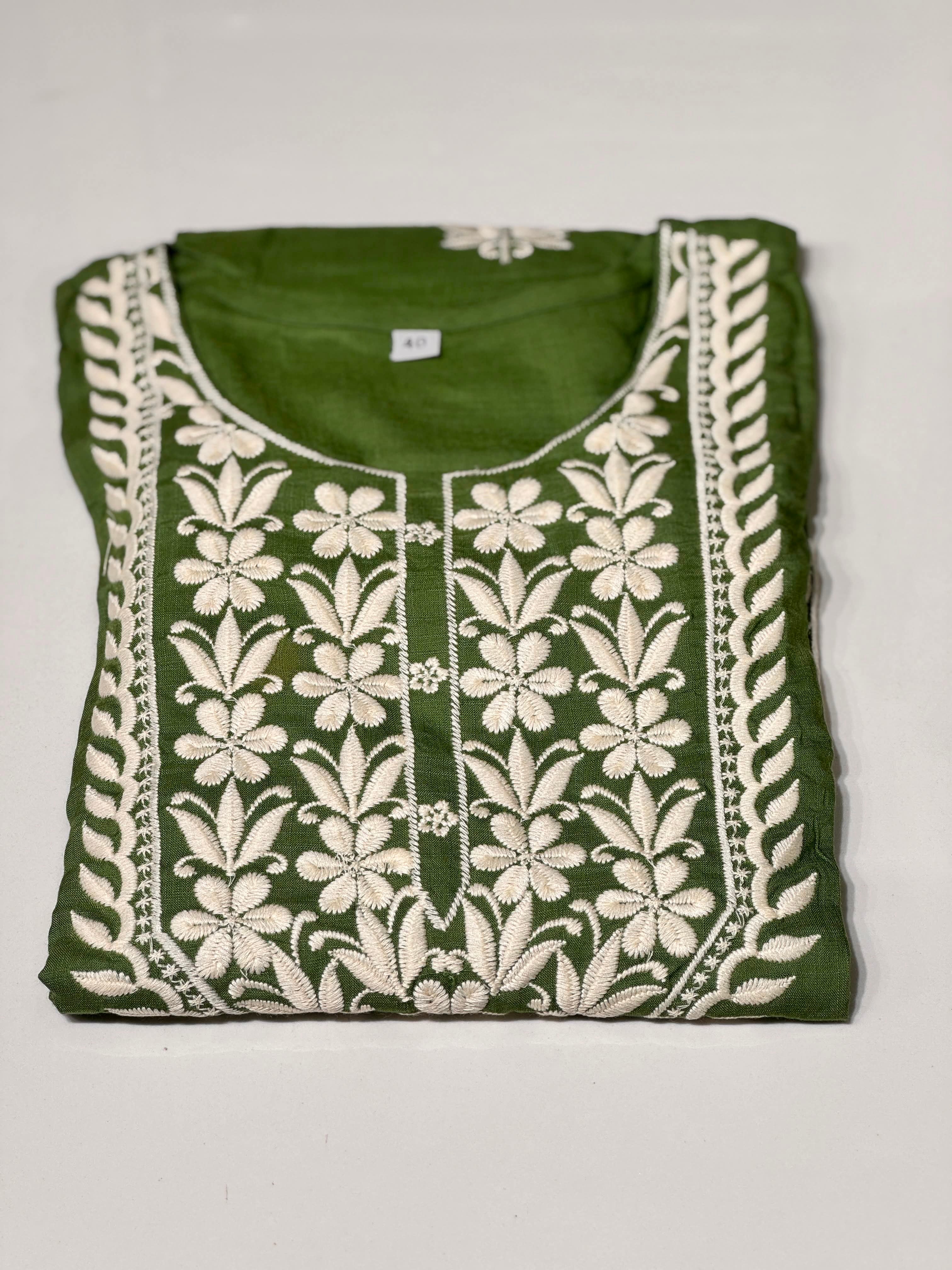 Chikankari Cotton Kurthi