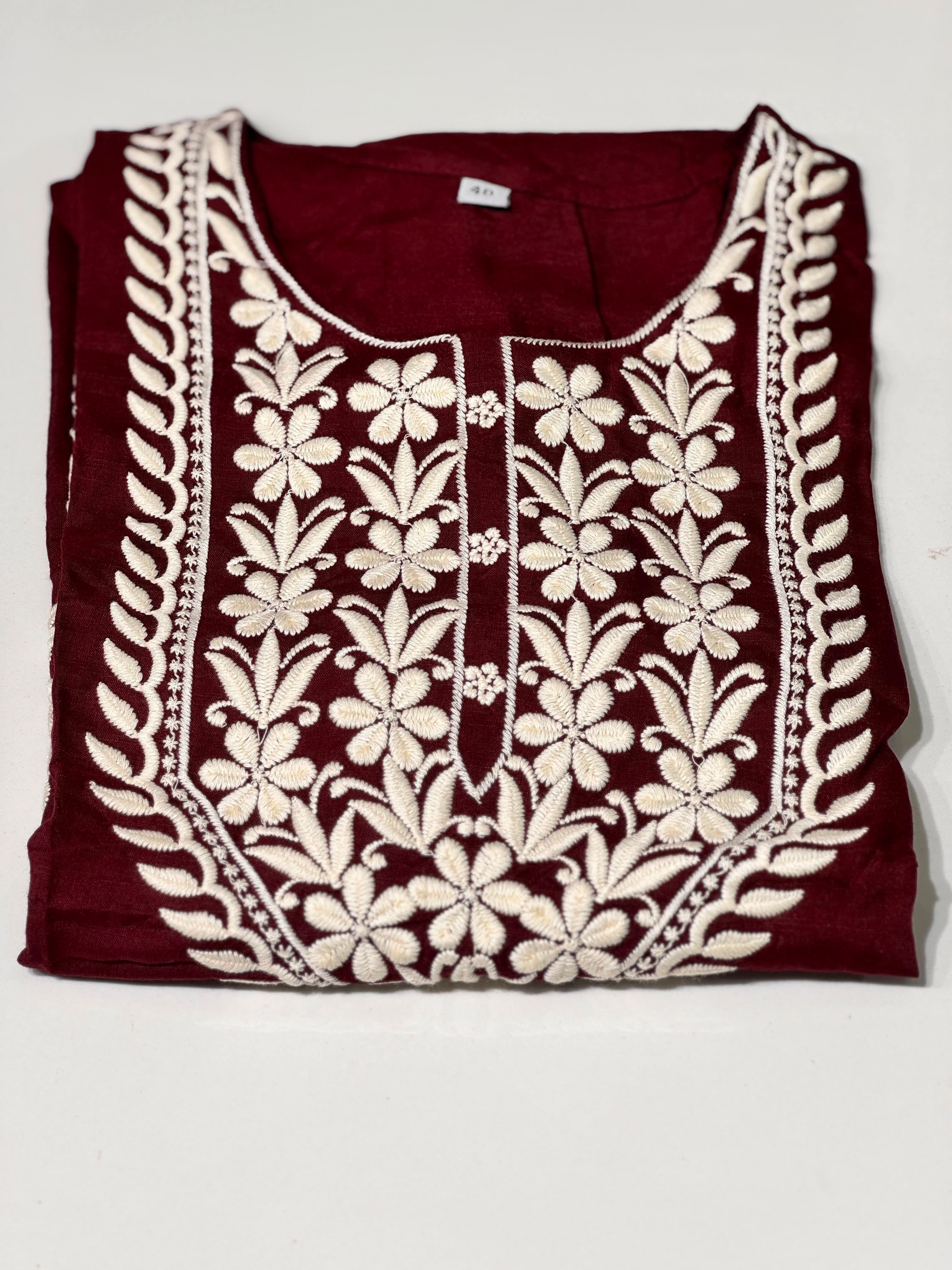 Chikankari Cotton Kurthi